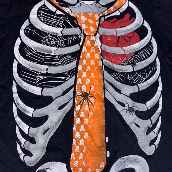 x Ray Skeleton Spider heart organ punk rock t-shirt Sz xl unisex tee Halloween - Picture 1 of 7